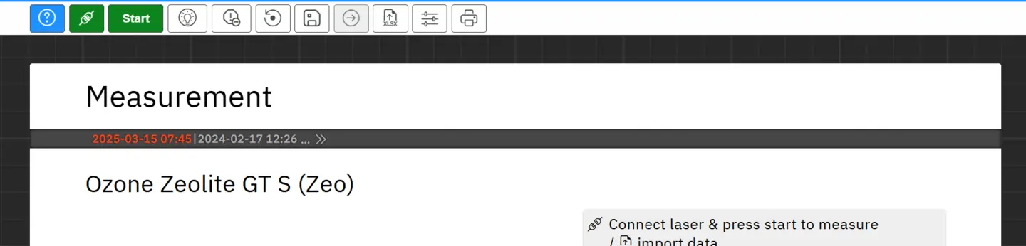 Laser on, discard implausible and measurement start